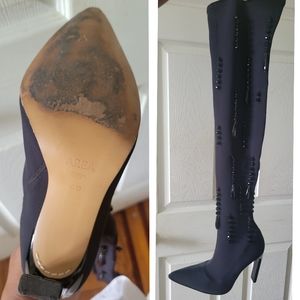 AREA Thigh high runway boots custom sz 40 made in italy